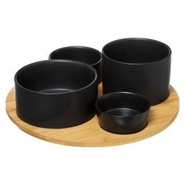 SET APERITIVO 5 PZAS. NEGRO...